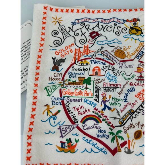 Catstudio Left my Heart in San Francisco California Tea Kitchen Towel Colorful G - Picture 3 of 11